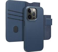 Accezz Bibliothèque en cuir 2-en-1 avec MagSafe pour iPhone 14 Pro - Bleu nuit