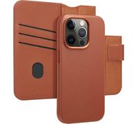 Accezz Bibliothèque en cuir 2-en-1 avec MagSafe pour iPhone 15 Pro - Sienna Brown