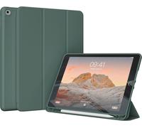 Accezz Bibliothèque intelligente en silicone pour Apple iPad 9 (2021) 10,2 pouces / iPad 8 (2020) 10,2 pouces / iPad 7 (2019) 10,2 pouces - Vert foncé