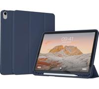 Accezz Bibliothèque intelligente en silicone pour l'Apple iPad Air 11 pouces (2025) M3 / (2024) M2 / Air 5 (2022) / Air 4 (2020) - Bleu foncé