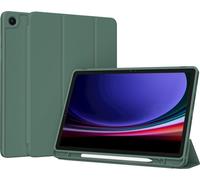 Accezz Bibliothèque intelligente en silicone pour Samsung Galaxy Tab A9 8.7 pouces - Vert foncé