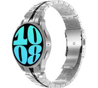 Accezz Bracelet acier pour la Samsung Galaxy Watch 4 / 5 / 6 / 7 / FE (20 mm) - Argent et noir