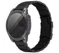 Accezz Bracelet en acier Titane mat - Connexion Garmin 22 mm - Noir