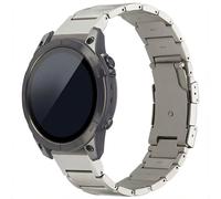 Accezz Bracelet en acier Titane mat - Connexion Garmin 22 mm - Titanium