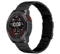 Accezz Bracelet en acier Titane mat - Connexion Garmin 26 mm - Noir