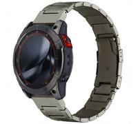 Accezz Bracelet en acier Titane mat - Connexion Garmin 26 mm - Titanium