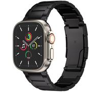 Accezz Bracelet en acier Titane mat pour Apple Watch Series 1 á 10 / SE / Ultra (2) (44/45/46/49 mm) - Noir