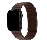 Accezz Bracelet en cuir véritable magnétique pour Apple Watch | 38/40/41/42 mm - Chocolate Brown