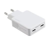 Accezz Chargeur GaN Ultra Slim - 2x USB-C - 65 W - Blanc