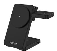 Accezz Chargeur sans fil pliable 3-in-1 MagSafe - 20W - Noir