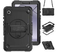 Accezz Coque arrière robuste avec bandoulière pour Samsung Galaxy Tab A9 8.7 pouces - Noir