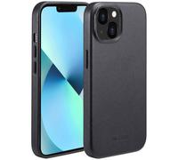 Accezz Coque arrière en cuir avec MagSafe pour Apple iPhone 13 - Onyx Black