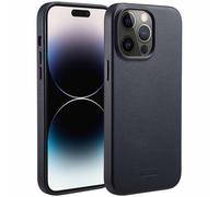 Accezz Accezz Coque arrière en cuir avec MagSafe iPhone 14 Pro Max Onyx Black Noir