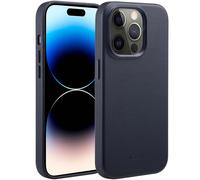 Accezz Coque arrière en cuir avec MagSafe pour Apple iPhone 14 Pro - Onyx Black