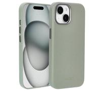 Accezz Coque arrière en cuir avec MagSafe pour Apple iPhone 15 - Light Grey