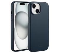 Accezz Accezz Coque arrière en cuir avec MagSafe iPhone 15 Nightfall Blue Bleu foncé