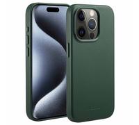 Accezz Coque arrière en cuir avec MagSafe pour Apple iPhone 15 Pro - Cedar Green