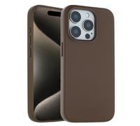Accezz Coque arrière en cuir avec MagSafe pour Apple iPhone 15 Pro - Marron café