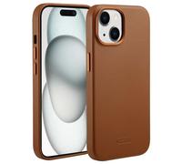 Accezz Coque arrière en cuir avec MagSafe pour Apple iPhone 15 - Sienna Brown