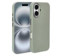 Accezz Coque arrière en cuir avec MagSafe pour Apple iPhone 16 - Light Grey