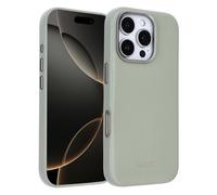 Accezz Coque arrière en cuir avec MagSafe pour Apple iPhone 16 Pro - Light Grey