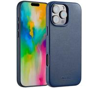 Accezz Accezz Coque arrière en cuir avec MagSafe iPhone 16 Pro Max Nightfall Blue Bleu foncé