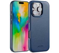 Accezz Accezz Coque arrière en cuir avec MagSafe iPhone 16 Pro Nightfall Blue Bleu foncé