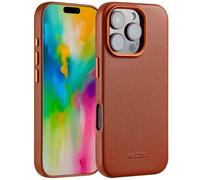 Accezz Coque arrière en cuir avec MagSafe pour Apple iPhone 16 Pro - Sienna Brown