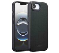 Accezz Coque arrière en cuir avec MagSafe pour Apple iPhone 16e - Onyx Black