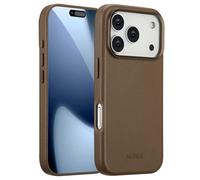 Accezz Coque arrière pour Apple iPhone 17 Pro – cuir avec MagSafe – Marron café