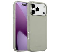 Accezz Coque arrière en cuir avec MagSafe pour Apple iPhone 17 Pro Max - Light Grey