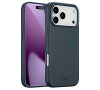 Accezz Coque arrière en cuir avec MagSafe pour Apple iPhone 17 Pro Max - Nightfall Blue