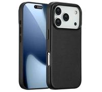 Accezz Coque arrière en cuir avec MagSafe pour Apple iPhone 17 Pro - Onyx Black