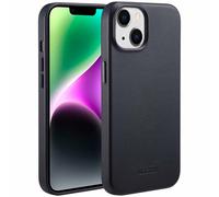 Accezz Coque arrière en cuir avec MagSafe pour iPhone 14 - Onyx Black
