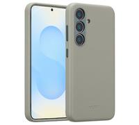 Accezz Coque arrière en cuir avec MagSafe pour Samsung Galaxy S25 - Light Grey