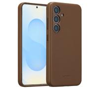 Accezz Coque arrière en cuir avec MagSafe pour Samsung Galaxy S25 - Marron café