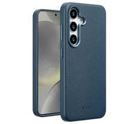 Accezz Coque arrière en cuir avec Magsafe pour Samsung Galaxy S25 - Nightfall Blue