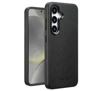 Accezz Coque arrière en cuir avec Magsafe pour Samsung Galaxy S25 - Onyx Black