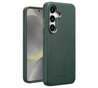 Accezz Coque arrière en cuir avec Magsafe pour Samsung Galaxy S25 Plus - Cedar Green