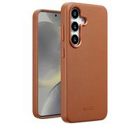 Accezz Coque arrière en cuir avec Magsafe pour Samsung Galaxy S25 - Sienna Brown