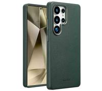 Accezz Coque arrière en cuir avec Magsafe pour Samsung Galaxy S25 Ultra - Cedar Green