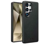 Accezz Coque arrière en cuir avec Magsafe pour Samsung Galaxy S25 Ultra - Onyx Black