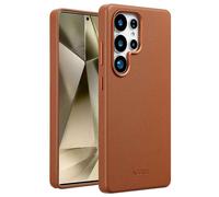 Accezz Accezz Coque arrière en cuir avec Magsafe Samsung Galaxy S25 Ultra Sienna Brown Marron