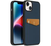 Accezz Accezz Coque en cuir de qualité supérieure avec fentes pour cartes iPhone 14 Plus Bleu foncé Bleu foncé