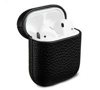 Accezz Coque en Cuir véritable pour AirPods 1 / 2 Noir G