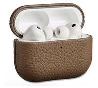 Accezz Coque en cuir véritable pour Airpods Pro 3 - Taupe