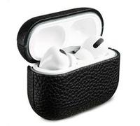 Accezz Coque en Cuir véritable pour AirPods Pro Noir G
