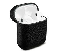 Accezz Coque en Cuir véritable pour Apple AirPods 1 / 2 - Noir