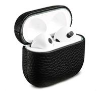 Accezz Coque en Cuir véritable pour Apple AirPods 3 - Noir