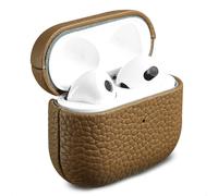 Accezz Coque en Cuir véritable pour Apple AirPods 3 - Taupe